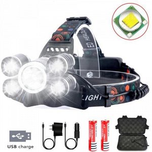 Налобный фонарь High power Headlamp 5*Cree T6 оптом