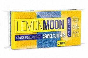 "Lemon Moon" Набор губок для посуды 3шт. 9,6х6,4х3,5см L003
