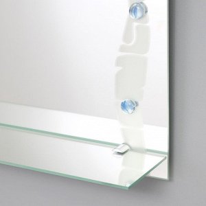 Зеркало «Орнамент», с пескоструйной графикой и фьюзингом, настенное, с полочкой, 50?62 см
