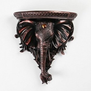 Декор настенный-полка "Индийский слон" 34.2 x 30.5 см, цвет бронзы