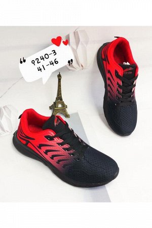 Мужские кроссовки 9240-3 красно-черные