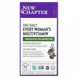 New Chapter, Мультивитамины One Daily для каждой женщины, 96 вегетарианских таблеток
