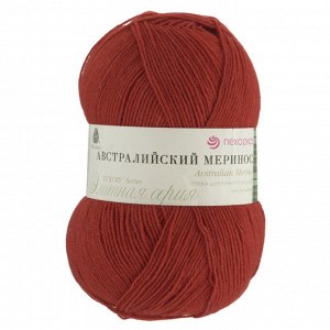 Пряжа Пехорка Австралийский меринос цвет №06 Красный