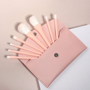 Набор кистей для макияжа «Marshmallow», 8 предметов, футляр на кнопке, цвет МИКС