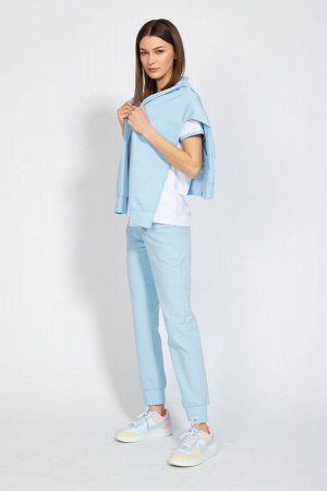 Костюм Костюм Kivviwear 4015-4040 голубой 
Состав: ПЭ-24%; Хлопок-70%; Эластан-6%;
Сезон: Весна

Костюм оверсайз с брюками средней посадки с карманами в боковых швах. Обработка низа брюк манжета. Тка