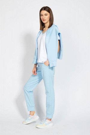 Костюм Костюм Kivviwear 4016-4040 голубой 
Состав: ПЭ-24%; Хлопок-70%; Эластан-6%;
Сезон: Весна

Костюм CLASSIC с брюками средней посадки с карманами в боковых швах. Обработка низа брюк манжета. Ткан