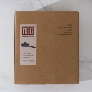 Сковорода литая Grande, d=24 см, с двумя сливами, антипригарное покрытие, индукция, цвет коричневый