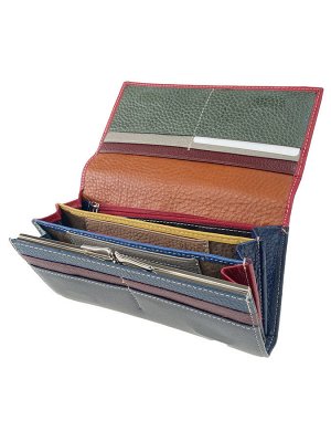 Женский кошелёк-портмоне из мягкой натуральной кожи, мультицвет