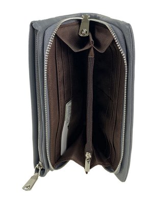 Женский кошелёк-портмоне из искусственной кожи, цвет серый