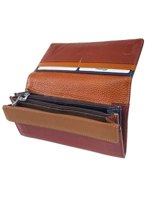 Женский кошелёк-портмоне из натуральной кожи, цвет бордовый