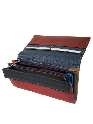 Женский кошелёк-портмоне из натуральной кожи, цвет красный