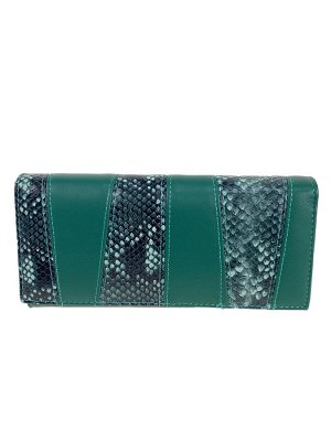 Женский кошелёк-портмоне из искусственной кожи, цвет зеленый