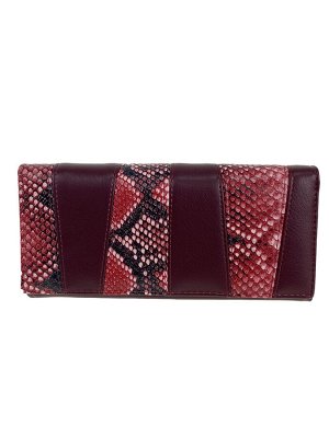 Женский кошелёк-портмоне из искусственной кожи, цвет бордовый