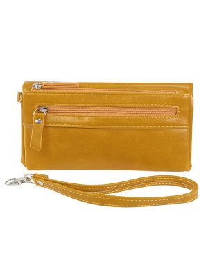 Женский кошелёк-портмоне из искусственной кожи, цвет желтый