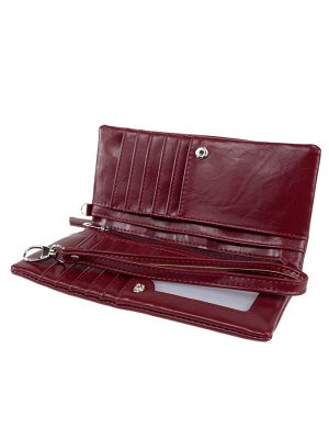 Женский кошелёк-портмоне из искусственной кожи, цвет бордовый
