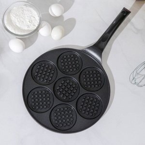 Сковорода-оладница Ribbed, d=26 см, пластиковая ручка, цвет чёрный