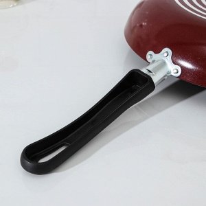 Сковорода «Эксперт», d=24 см, пластиковая ручка, антипригарное покрытие, цвет бордовый