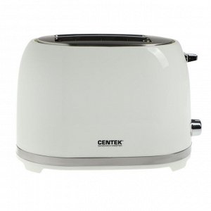 Тостер Centek СТ-1432 WHITE, 850 Вт, 7 режимов прожарки, 2 тоста, стоп, белый