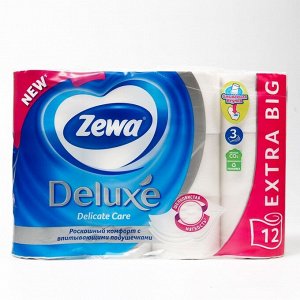 Туалетная бумага Zewa Deluxe Delicate Care, 3 слоя, 12 шт.