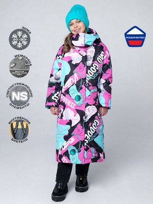 NIKASTYLE / Пальто 6з5422 фуксия/бирюза