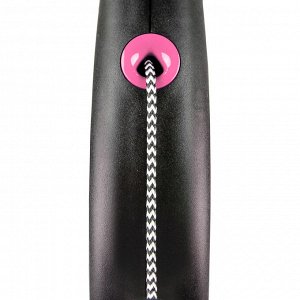 Flexi рулетка Black Design XS (до 8 кг) 3 м трос черный/розовый