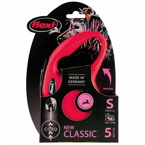 Flexi рулетка New Classic S (до 12 кг) 5 м трос красная