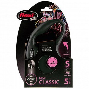 Flexi рулетка New Classic S (до 12 кг) 5 м трос черная