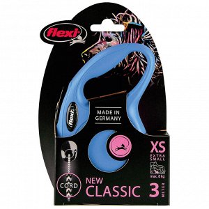 Flexi рулетка New Classic XS (до 8 кг) 3 м трос синяя