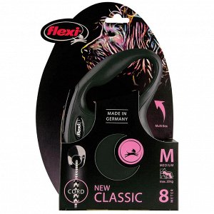 Flexi рулетка New Classic M (до 20 кг) 8 м трос черная