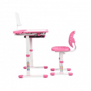 Комплект парта и стул-трансформеры FunDesk Cura Pink + лампа
