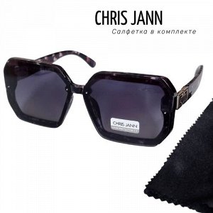 Очки солнцезащитные CHRIS JANN с салфеткой, женские, чёрные, 31930А-CJ0677, арт.219.079