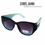 Очки солнцезащитные CHRIS JANN с салфеткой, женские, зелёные дужки, 31930А-CJ0717, арт.219.075