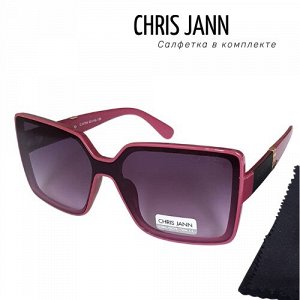 Очки солнцезащитные CHRIS JANN с салфеткой, женские, тёмно-розовая оправа, 31930А-CJ0709, арт.219.108