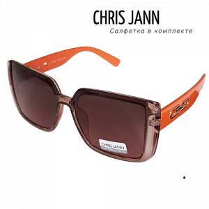 Очки солнцезащитные CHRIS JANN с салфеткой, женские, оранжевые дужки, 31930А-CJ0691, арт.219.102