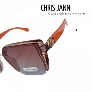Очки солнцезащитные CHRIS JANN с салфеткой, женские, оранжевые дужки, 31930А-CJ0671, арт.219.095