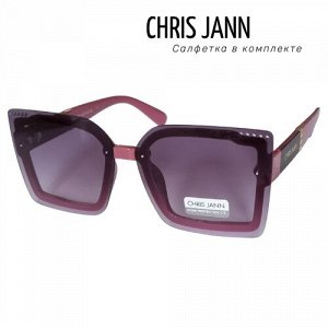Очки солнцезащитные CHRIS JANN с салфеткой, женские, тёмно-розовые дужки, 31930А-CJ0700, арт.219.096