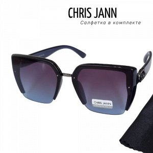 Очки солнцезащитные CHRIS JANN с салфеткой, женские, тёмно-синие, 31930А-CJ0671, арт.219.094