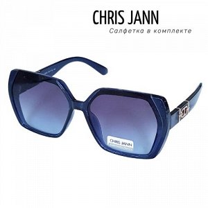 Очки солнцезащитные CHRIS JANN с салфеткой, женские, синие, 31930А-CJ0690, арт.219.115