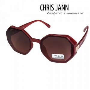 Очки солнцезащитные CHRIS JANN с салфеткой, женские, бордовые, 31930А-CJ0675, арт.219.084