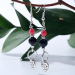 Серьги шар № 8 &quot;Агат&quot; с любовью, цвет красно-чёрный