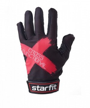 Перчатки для фитнеса WG-104, с пальцами, черный/красный