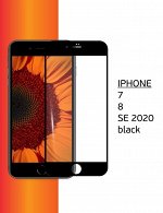 Защитное стекло 5D с закругленными краями для iPhone 6S/ 7/8 /SE 2020 / Айфон 7/8 /SE 2020 прозрачное c черной рамкой