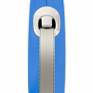 Flexi рулетка NEW LINE Comfort L (до 60 кг) лента 5 м серый/синий