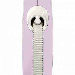 Flexi рулетка NEW LINE Comfort M (до 25 кг) лента 5 м серый/розовый