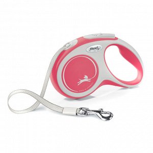 Flexi рулетка NEW LINE Comfort S (до 15 кг) лента 5 м серый/красный