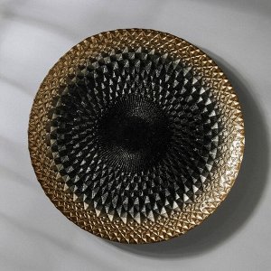 Тарелка «Барокко блэк», d=21 см, цвет чёрный с золотом