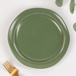 Тарелка десертная «Крем», d=21 см, цвет зелёный