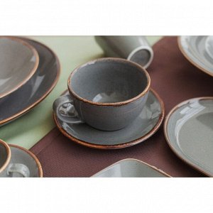 Блюдце для чайной чашки Dark Grey, d=16 см, цвет тёмно-серый