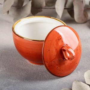 Сахарница керамическая «Сапфир», 260 мл, цвет оранжевый