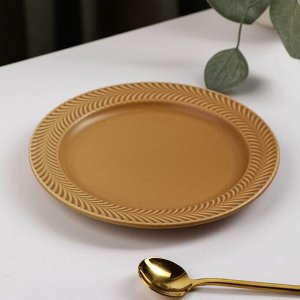 Тарелка пирожковая «Морская гладь», d=15,5 см, цвет коричневый